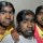 Tres jóvenes indias, afectadas de hirsutismo o hipertricosis